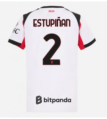 AC Milan Pervis Estupinan #2 Udebanetrøje Dame 2025-26 Kortærmet